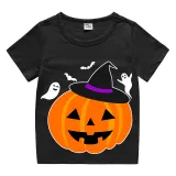 Halloween Kids Boy&Girl Tops Witch Hat Pumpkin Ghosts T-shirts