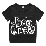 Halloween Kids Boy&Girl Tops Boo Crew Spider Web T-shirts