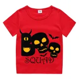 Halloween Kids Boy&Girl Tops Exclusive Design Boo Squad Skulls T-shirts