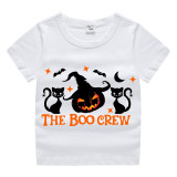 Halloween Kids Boy&Girl Tops Boo Crew Cats Pumpkin T-shirts