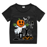 Halloween Kids Boy&Girl Tops Tomb Pumpkin T-shirts