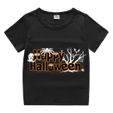 Halloween Kids Boy&Girl Tops Happy Halloween Word Art T-shirts