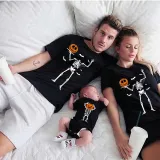 Halloween Matching Family Tops Exclusive Design Skeleton Pumpkin T-shirts