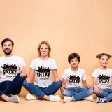 Halloween Matching Family Tops It's Spooky Season Ghosts Gray T-shirts