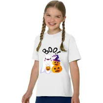 Halloween Kids Boy&Girl Tops Boo Ghost And Pumpkin T-shirts