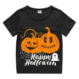 Halloween Kids Boy&Girl Tops Exclusive Design Pumpkins Spider Web T-shirts