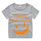 Halloween Kids Boy&Girl Tops Exclusive Design Pumpkin Ghost Face T-shirts