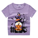 Halloween Kids Boy&Girl Tops Exclusive Design Gnomies With Pumpkin T-shirts