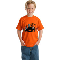 Halloween Kids Boy&Girl Tops Three Cats With Pumpkin T-shirts