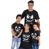 Halloween Matching Family Tops Daddy Mommy Little Pumpkin Face Red T-shirts