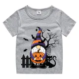Halloween Kids Boy&Girl Tops Exclusive Design Gnomies With Pumpkin T-shirts