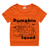 Halloween Kids Boy&Girl Tops Exclusive Design Pumpkin Squad T-shirts
