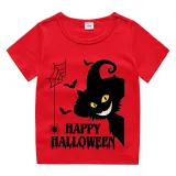 Halloween Kids Boy&Girl Tops Exclusive Design Witch Cat T-shirts