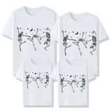 Halloween Matching Family Tops Exclusive Design Three Dancing Skeletons T-shirts