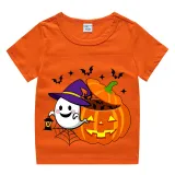 Halloween Kids Boy&Girl Tops Ghost With Pumpkin T-shirts