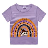 Halloween Kids Boy&Girl Tops Exclusive Design Semi-circle Skull T-shirts