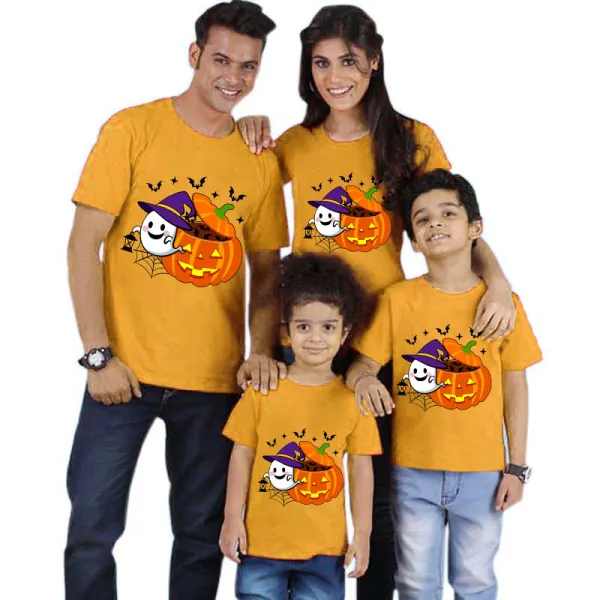 Halloween Matching Family Tops Exclusive Design Ghost With Pumpkin T-shirts