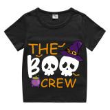 Halloween Kids Boy&Girl Tops Exclusive Design The Boo Crew Skulls T-shirts