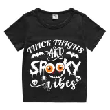 Halloween Kids Boy&Girl Tops Thick Thighs And Spooky Vibes T-shirts