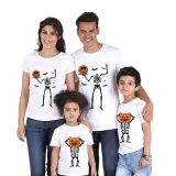 Halloween Matching Family Tops Exclusive Design Skeleton Pumpkin T-shirts