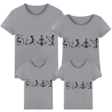 Halloween Matching Family Tops Exclusive Design Four Sport Skeletons Skeletons T-shirts
