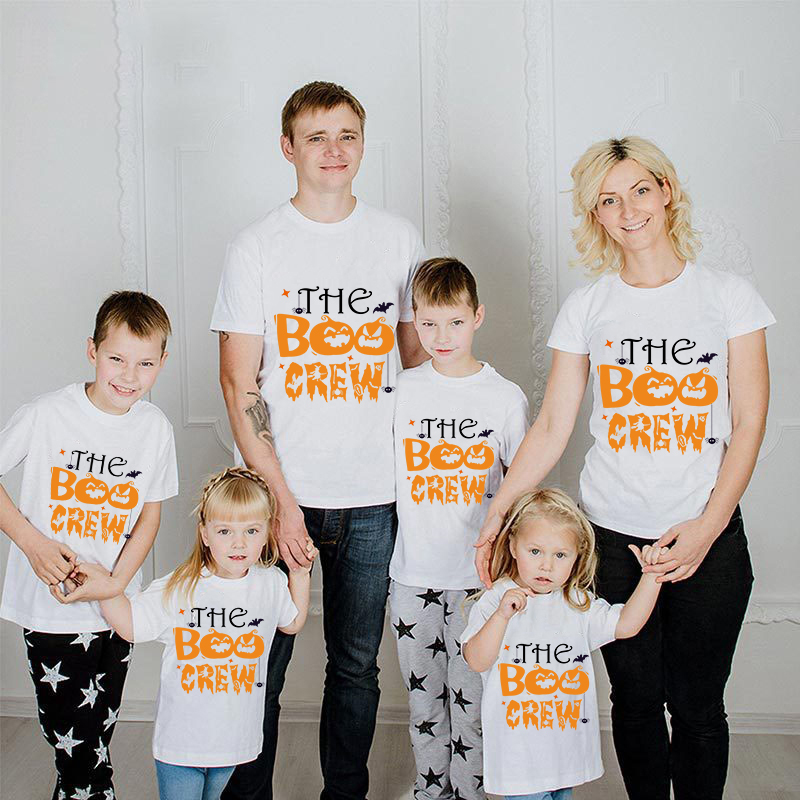 Halloween Matching Family Pajamas Exclusive Design The Boo Crew Pumpkins T-shirts