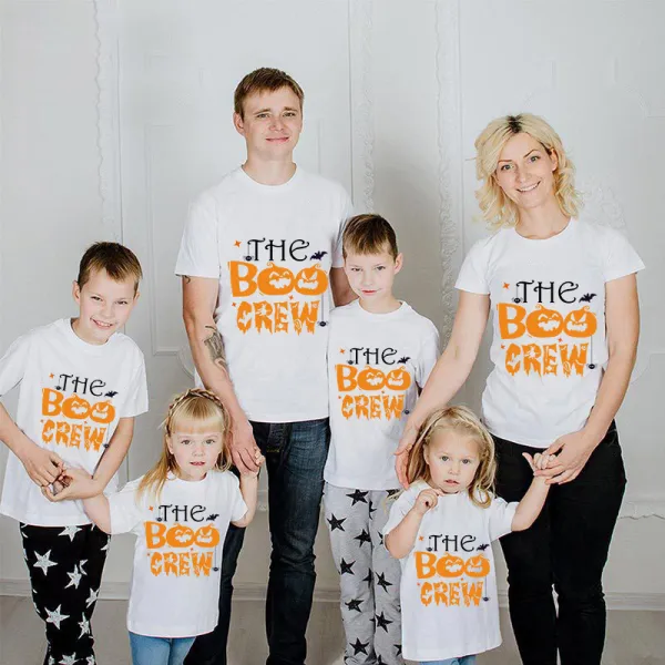 Halloween Matching Family Tops Exclusive Design The Boo Crew Pumpkins T-shirts