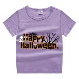 Halloween Kids Boy&Girl Tops Happy Halloween Word Art T-shirts