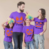 Halloween Matching Family T-shirts Daddy Mommy Little Pumpkin Face T-shirts
