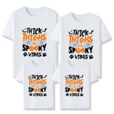 Halloween Matching Family Tops Exclusive Design Thick Thighs And Spooky Vibes Pumpkins T-shirts