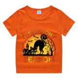 Halloween Kids Boy&Girl Tops It's Spooky Season Cat T-shirts