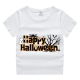 Halloween Kids Boy&Girl Tops Happy Halloween Word Art T-shirts