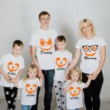 Halloween Matching Family T-shirts Daddy Mommy Little Pumpkin Face T-shirts