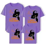 Halloween Matching Family Tops Exclusive Design Witch Cat T-shirts