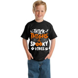Halloween Kids Boy&Girl Tops Thick Thighs And Spooky Vibes Pumpkin T-shirts