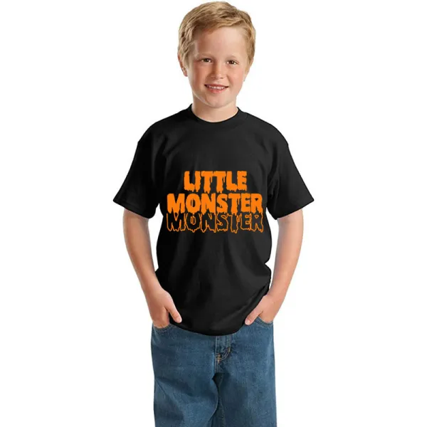 Halloween Kids Boy&Girl Tops Exclusive Design Little Monster T-shirts