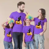 Halloween Matching Family Tops Exclusive Design Cat And Pumpkin T-shirts