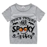 Halloween Kids Boy&Girl Tops Thick Thighs And Spooky Vibes T-shirts