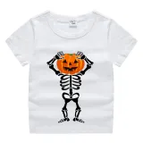Halloween Kids Boy&Girl Tops Skeleton Happy Face Pumpkin T-shirts