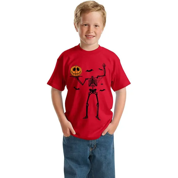 Halloween Kids Boy&Girl Exclusive Design Tops Skeleton Pumpkin T-shirts