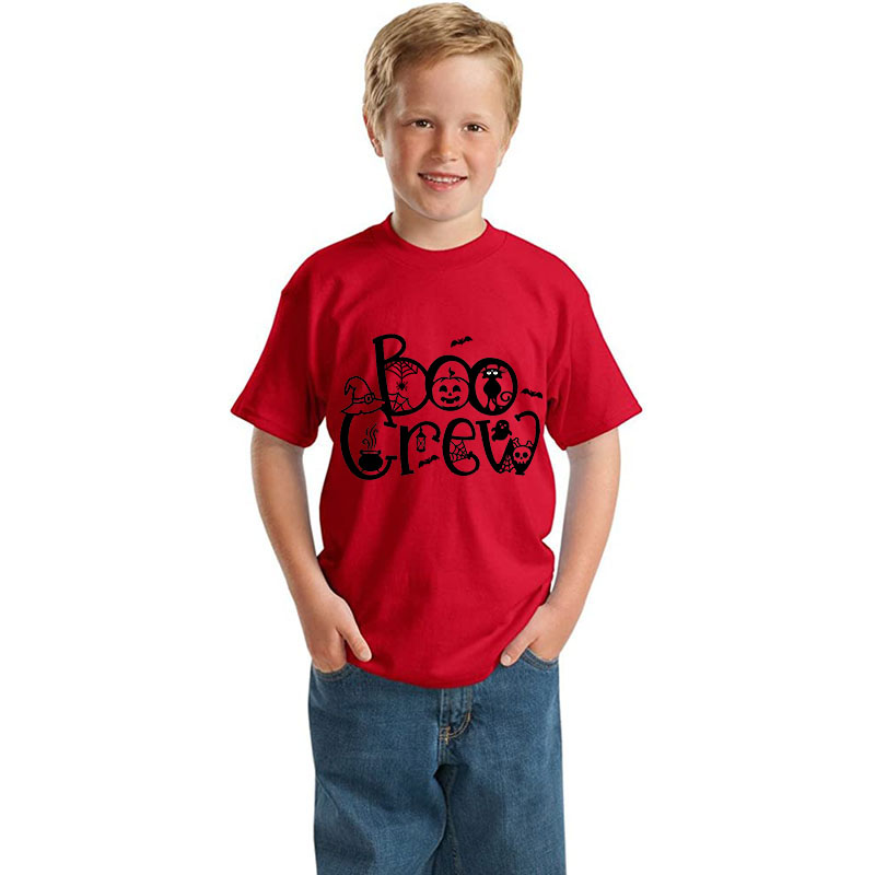 Halloween Kids Boy&Girl Pajamas Boo Crew Spider Web T-shirts