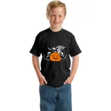 Halloween Kids Boy&Girl Tops Three Cats With Pumpkin T-shirts
