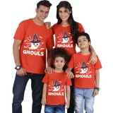Halloween Matching Family Tops Let's Go Ghouls Ghost Red T-shirts