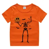 Halloween Kids Boy&Girl Exclusive Design Tops Skeleton Pumpkin T-shirts