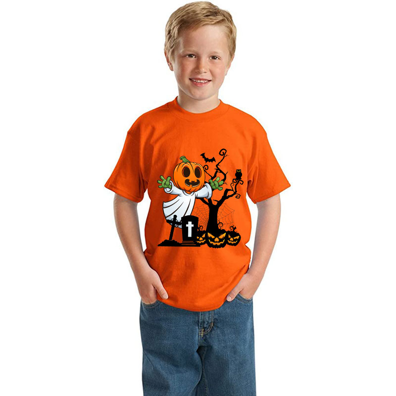 Halloween Kids Boy&Girl Pajamas Tomb Pumpkin T-shirts