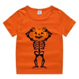 Halloween Kids Boy&Girl Tops Skeleton Happy Face Pumpkin T-shirts