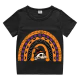 Halloween Kids Boy&Girl Tops Exclusive Design Semi-circle Skull T-shirts