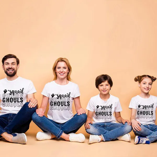Halloween Matching Family Tops Exclusive Design Squad Ghouls Ghost T-shirts