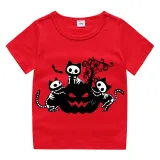 Halloween Kids Boy&Girl Tops Three Cats With Pumpkin T-shirts