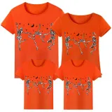 Halloween Matching Family Tops Exclusive Design Three Dancing Skeletons T-shirts